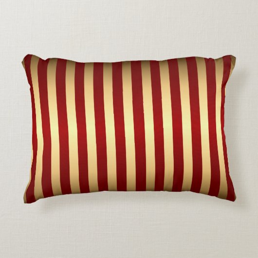 金ゴールド赤ストライプ色 アクセントクッション (正面)
