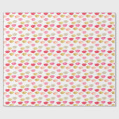 金ゴールド赤ピンクの水色の唇 ラッピングペーパー (フラット)