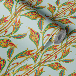 金ゴールド赤ファンタジー離れの海ガラスつる植物 壁紙