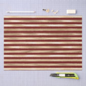 金ゴールド赤ミディアムストライプ 薄葉紙 (クラフト)