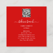 金ゴールド赤ランジェリービーチ衣装下着ショップQR スクエア名刺 (裏面)