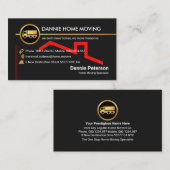 金ゴールド赤ルーフラインホーム引越し業者 名刺 (正面/裏面)