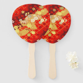 金ゴールド赤伝統的日本のフローラ桜 ハンドファン