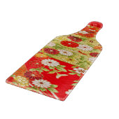 金ゴールド赤伝統的日本のフローラ花ガラス カッティングボード (角)
