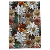 金ゴールド赤白フローラ ミディアムペーパーバッグ (裏面)