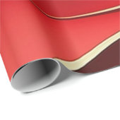 金ゴールド赤白波模様ラッピング紙 ラッピングペーパー (ロールコーナー)