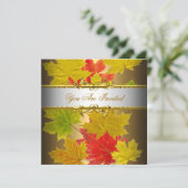 金ゴールド赤白紅葉エレガントパーティー 招待状 (スタンド正面)