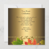 金ゴールド赤白紅葉エレガントパーティー 招待状 (裏面)