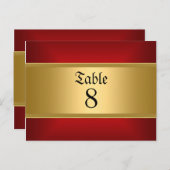 金ゴールド赤結婚のテーブル番号金ゴールド赤 ポストカード (正面/裏面)
