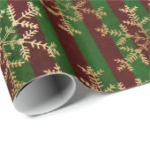 金ゴールド赤緑ストライプのビクトリアン ラッピングペーパー (ロールコーナー)