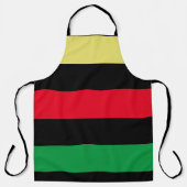 金ゴールド赤緑黒太い線パンアフリカ エプロン (正面)