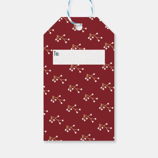 金ゴールド赤賛美のクリスマスの数字6:24-26 ギフトタグ (裏面)