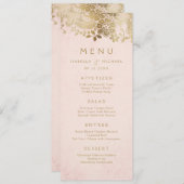 金ゴールド赤面エレガントヴィンテージレース結婚のメニュー メニュー (正面/裏面)