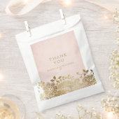 金ゴールド赤面エレガントヴィンテージレース結婚式の引き出物 フェイバーバッグ (クリップ留めされた状態)