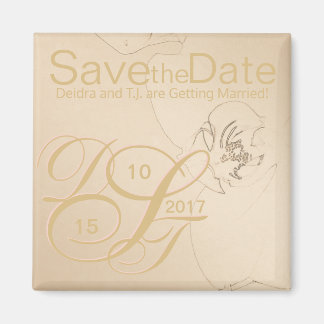 金ゴールド赤面オーキッド日付磁石を保存 マグネット