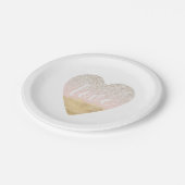 金ゴールド赤面ガーリーピンクラブハート ペーパープレート (アングル)