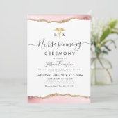 金ゴールド赤面ゲートナースピン留め式招待状 招待状 (スタンド正面)