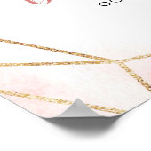 金ゴールド赤面バレリナツチュベイビーシャワーウェルカムサイン ポスター (角)