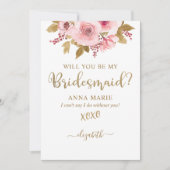 金ゴールド赤面ピンクお前が俺の花嫁になるかい? 招待状 (正面)