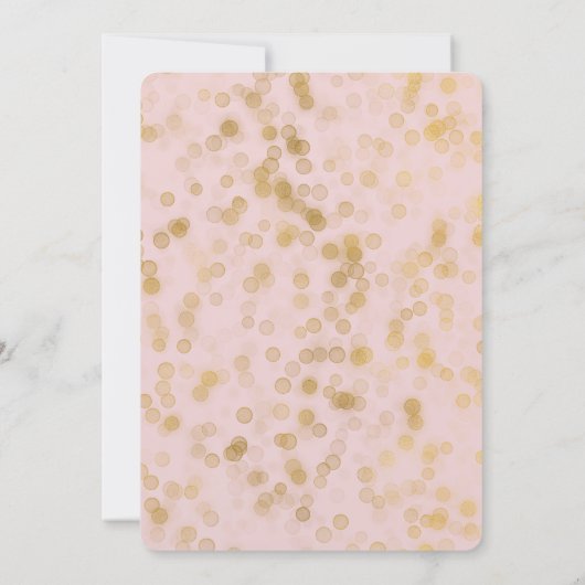 金ゴールド赤面ピンクの紙吹雪結婚式の招待 招待状 (裏面)