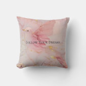 金ゴールド赤面ピンクの鳥の赤ちゃんシャワー クッション (正面)