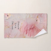 金ゴールド赤面ピンクの鳥の赤ちゃんシャワー ハンドタオル (ハンドタオル)
