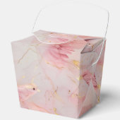 金ゴールド赤面ピンクの鳥の赤ちゃんシャワー フェイバーボックス (正面)