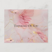 金ゴールド赤面ピンクの鳥の赤ちゃんシャワー ポストカード (正面)