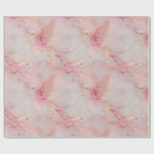 金ゴールド赤面ピンクの鳥の赤ちゃんシャワー ラッピングペーパー (フラット)