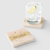 金ゴールド赤面ピンクウォーターカラーグラム ストーンコースター (横)