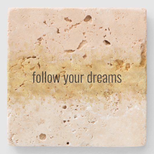 金ゴールド赤面ピンクウォーターカラーグラム ストーンコースター (正面)