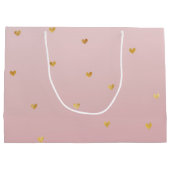 金ゴールド赤面ピンクグラデーションハート ラージペーパーバッグ (裏面)