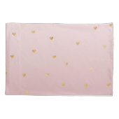 金ゴールド赤面ピンクグラデーションハート 枕カバー (裏面-左)