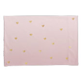 金ゴールド赤面ピンクグラデーションハート 枕カバー (正面右)