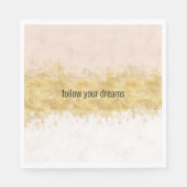 金ゴールド赤面ピンクグラム スタンダードランチョンナプキン (正面)