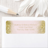 金ゴールド赤面ピンクスパークルフェイクグリッターパーソナライズされた ラベル (インサイチュ)