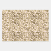 金ゴールド赤面ピンクゼブラアニマルプリント ラッピングペーパーシート (正面3)