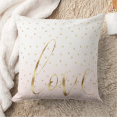 金ゴールド赤面ピンクハートラブグラデーション クッション (ブランケット)