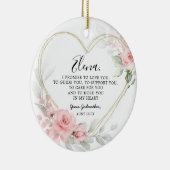 金ゴールド赤面ピンクハート幾何学女神 セラミックオーナメント (右)