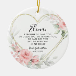 金ゴールド赤面ピンクハート幾何学女神 セラミックオーナメント