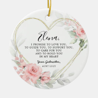 金ゴールド赤面ピンクハート幾何学女神 セラミックオーナメント