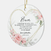 金ゴールド赤面ピンクハート幾何学女神 セラミックオーナメント (左)