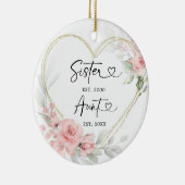 金ゴールド赤面ピンクハート幾何学新しい叔母 セラミックオーナメント (右)