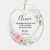 金ゴールド赤面ピンクハート幾何最高の友人 セラミックオーナメント (左)