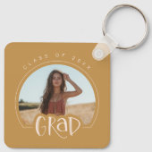 金ゴールド赤面ピンクフォトクラス2025卒業 キーホルダー (裏面)