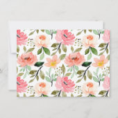 金ゴールド赤面ピンクフローラバチェロレッテ挿入 招待状 (裏面)