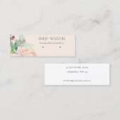 金ゴールド赤面ピンクフローラバンチイヤリングディスプレイ スキニー名刺 (正面/裏面)