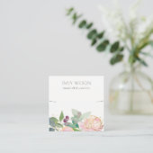 金ゴールド赤面ピンクフローラバンチネックレスディスプレイ  スクエア名刺 (スタンド正面)