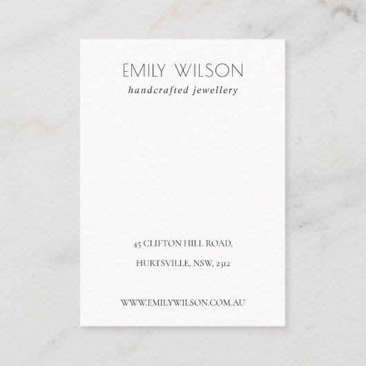 金ゴールド赤面ピンクフローラバンチネックレスディスプレイ 名刺 (裏面)