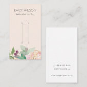 金ゴールド赤面ピンクフローラバンチヘアクリップディスプレイ 名刺 (正面/裏面)